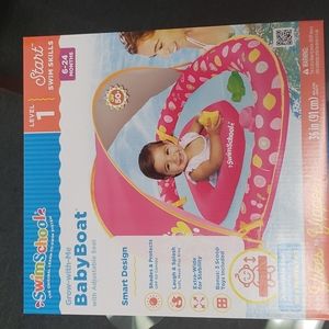 Pool Baby Boat Swim Pool Float Sun Canopy 6-24 Month Swim School Adjusta…